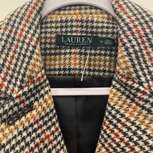 Ralph Lauren coat sienna plaid ,size 12